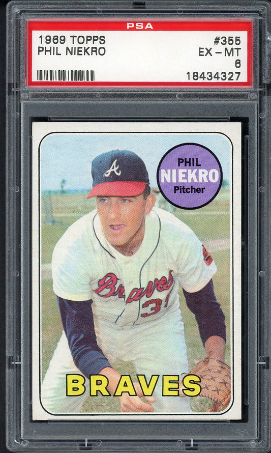 1969 Topps Baseball #355 Phil Niekro Braves PSA 6 EX-MT 554974