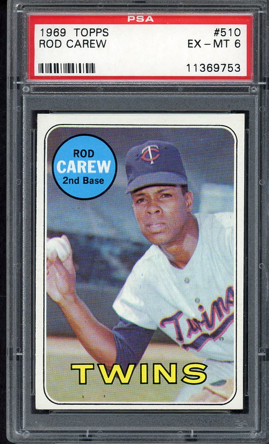 1969 Topps Baseball #510 Rod Carew Twins PSA 6 EX-MT 554976