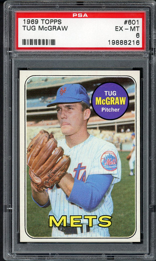 1969 Topps Baseball #601 Tug McGraw Mets PSA 6 EX-MT 554978