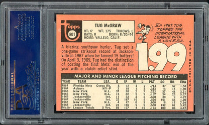 1969 Topps Baseball #601 Tug McGraw Mets PSA 6 EX-MT 554978
