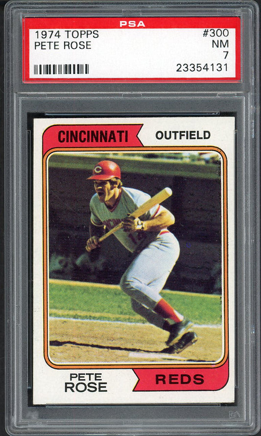1974 Topps Baseball #300 Pete Rose Reds PSA 7 NM 554979