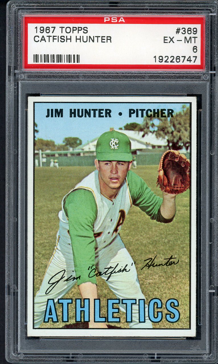 1967 Topps Baseball #369 Catfish Hunter A's PSA 6 EX-MT 554986