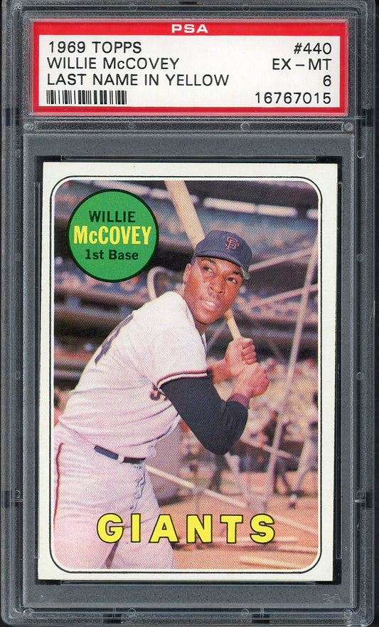 1969 Topps Baseball #440 Willie McCovey Giants PSA 6 EX-MT 555004