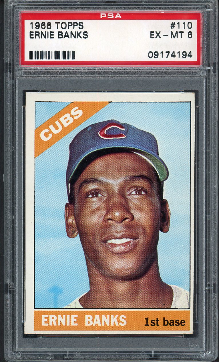1966 Topps Baseball #110 Ernie Banks Cubs PSA 6 EX-MT 555009