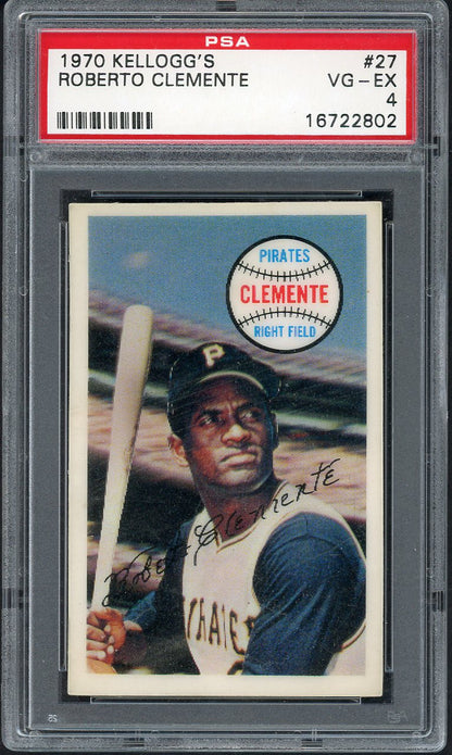 1970 Kelloggs Baseball #027 Roberto Clemente Pirates PSA 4 VG-EX 555010