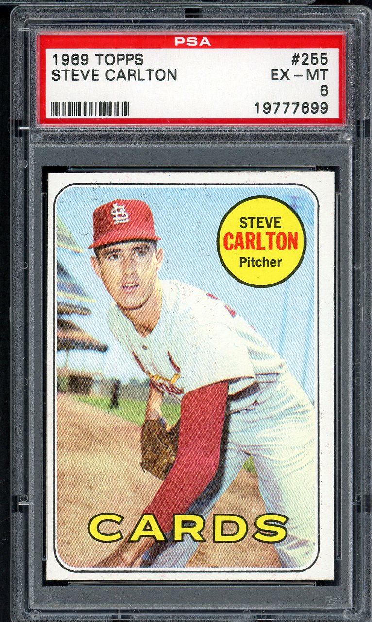 1969 Topps Baseball #255 Steve Carlton Cardinals PSA 6 EX-MT 555011