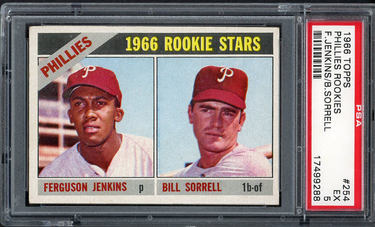 1966 Topps Baseball #254 Fergie Jenkins Phillies PSA 5 EX 555012
