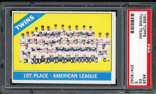 1966 Topps Baseball #526 Minnesota Twins Team PSA 5 EX 555013