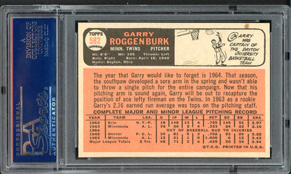 1966 Topps Baseball #582 Garry Roggenburk Twins PSA 6 EX-MT 555023