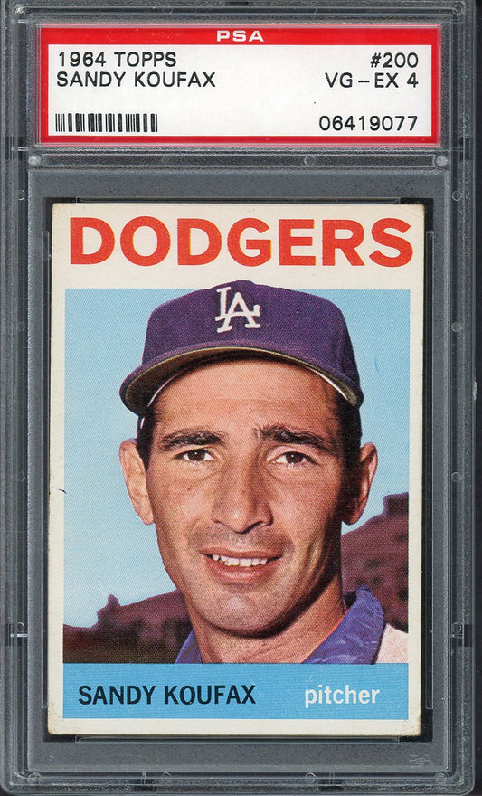 1964 Topps Baseball #200 Sandy Koufax Dodgers PSA 4 VG-EX 555024