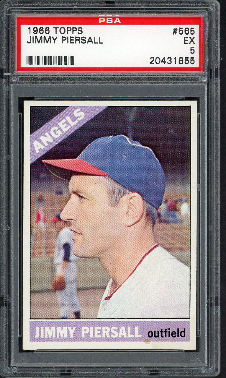 1966 Topps Baseball #565 Jimmy Piersall Angels PSA 5 EX 555039