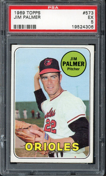 1969 Topps Baseball #573 Jim Palmer Orioles PSA 5 EX 555044