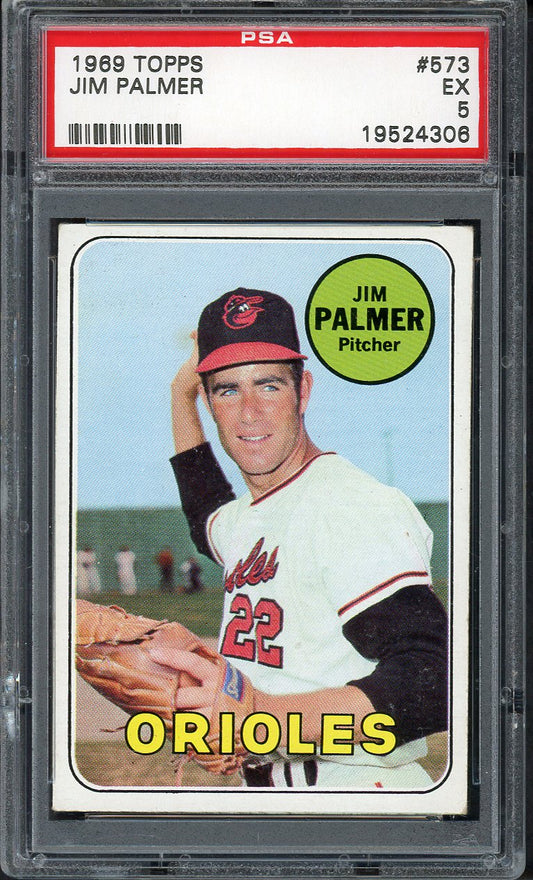 1969 Topps Baseball #573 Jim Palmer Orioles PSA 5 EX 555044