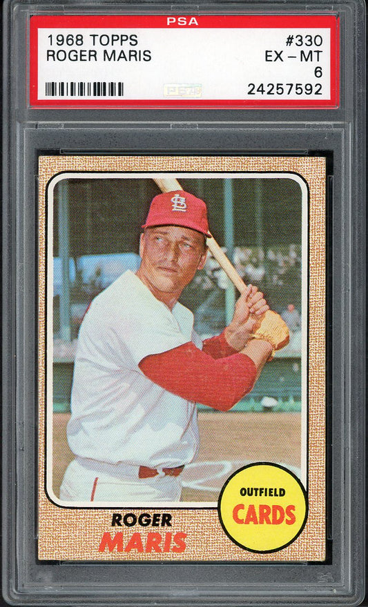1968 Topps Baseball #330 Roger Maris Cardinals PSA 6 EX-MT 555052