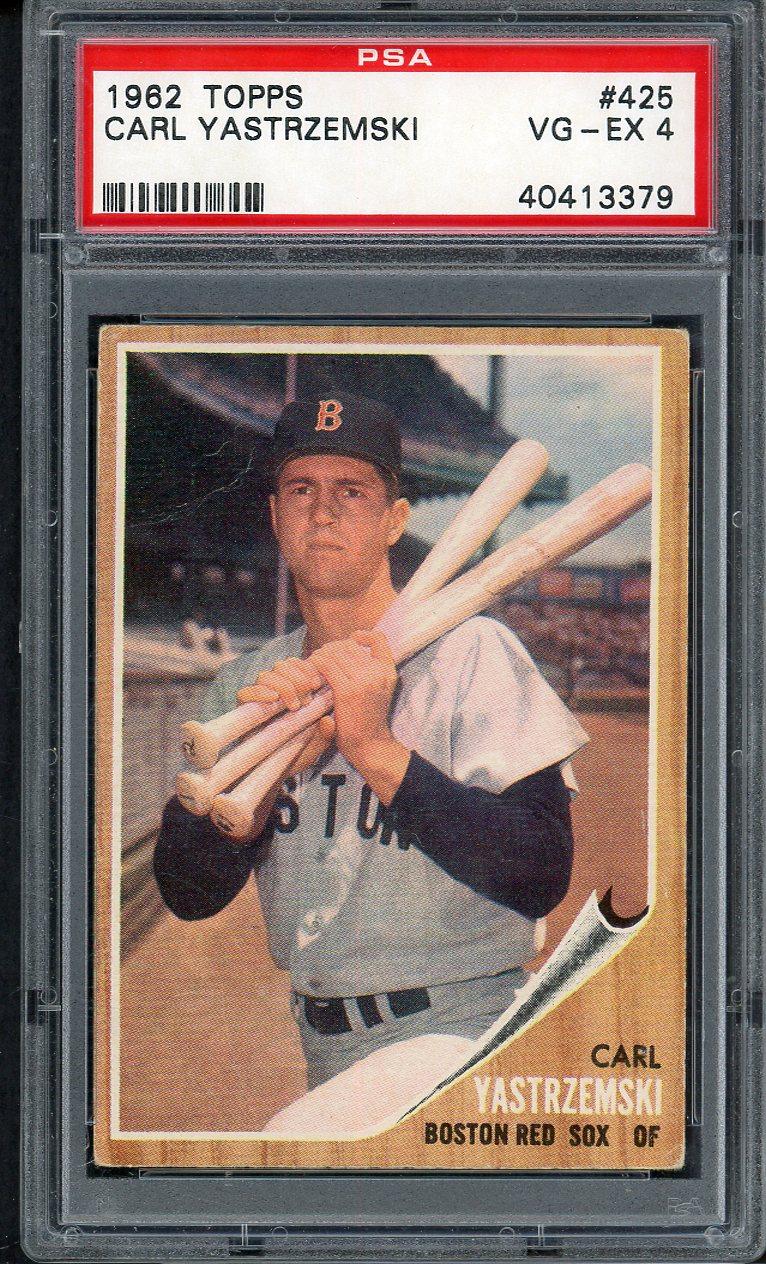 1962 Topps Baseball #425 Carl Yastrzemski Red Sox PSA 4 VG-EX 555061