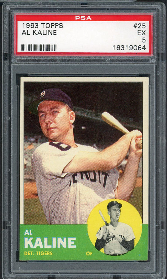 1963 Topps Baseball #025 Al Kaline Tigers PSA 5 EX 555063