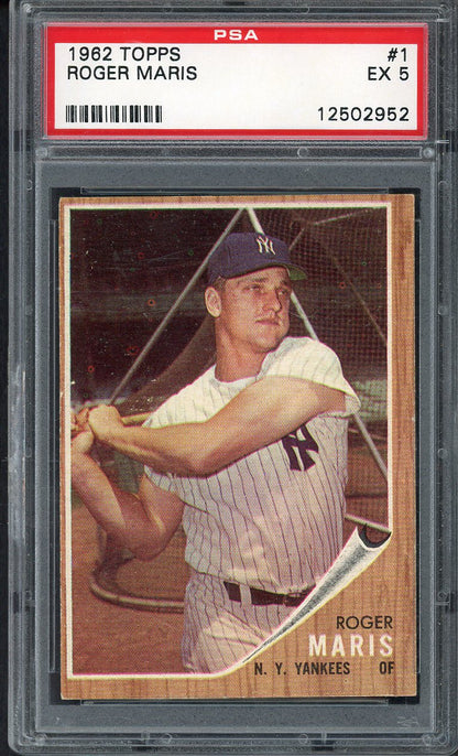 1962 Topps Baseball #001 Roger Maris Yankees PSA 4 VG-EX 555064