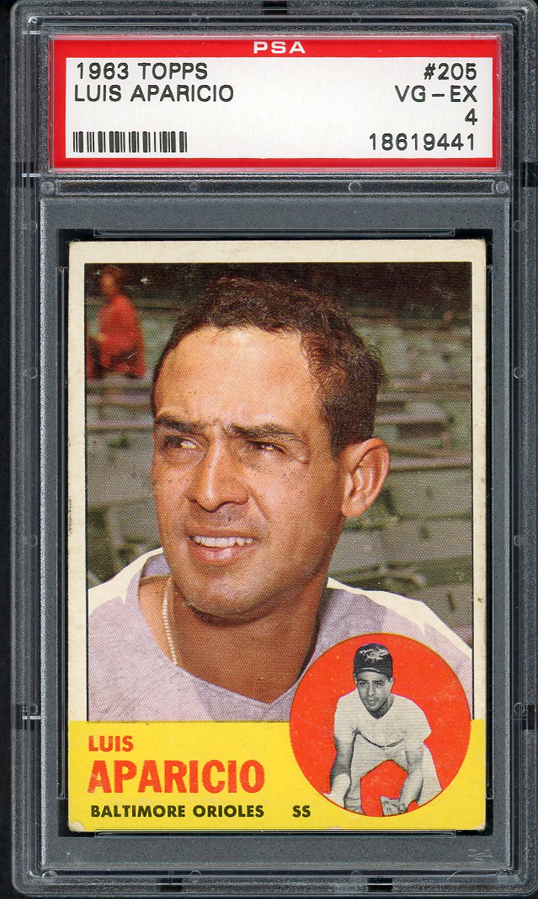 1963 Topps Baseball #205 Luis Aparicio Orioles PSA 4 VG-EX 555066