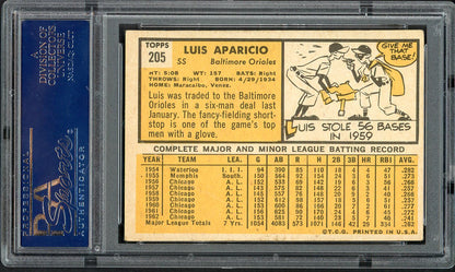1963 Topps Baseball #205 Luis Aparicio Orioles PSA 4 VG-EX 555066