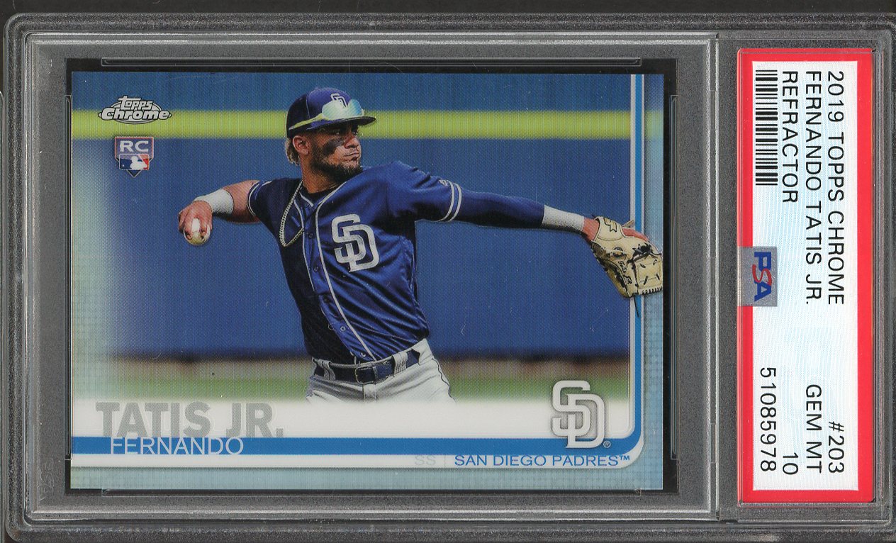 2019 Topps Chrome #203 Fernando Tatis Jr Padres PSA 10 GEM MINT Refractor 555077