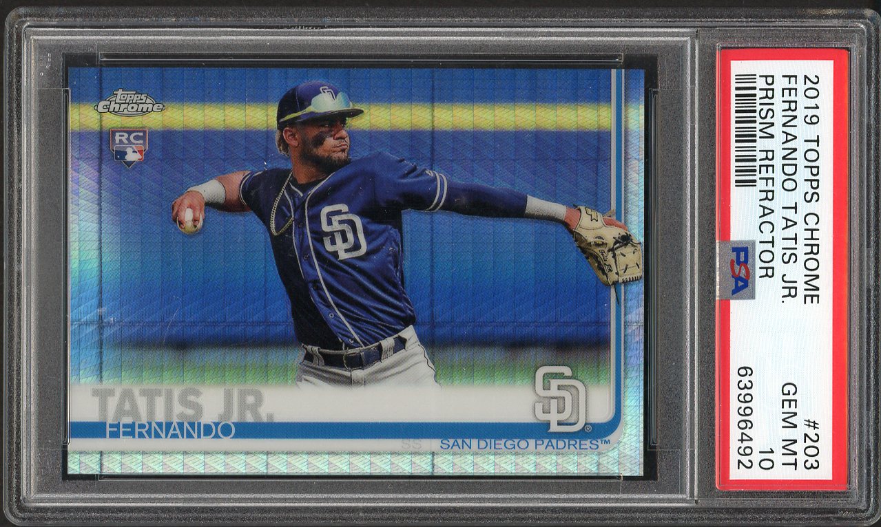 2019 Topps Chrome #203 Fernando Tatis Jr Padres PSA 10 GEM MINT Refractor 555078