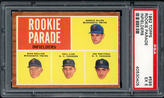 1962 Topps Baseball #596 Joe Pepitone Yankees PSA 5 EX 555079