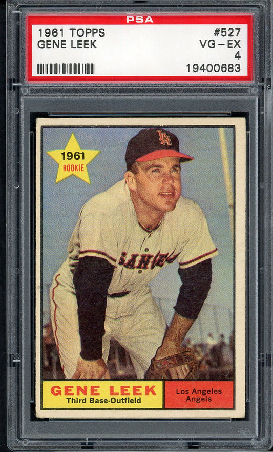 1961 Topps Baseball #527 Gene Leek Angels PSA 4 VG-EX 555089