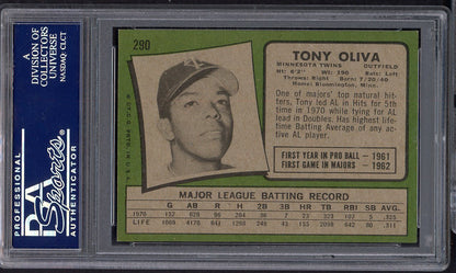1971 Topps Baseball #290 Tony Oliva Twins PSA 7 NM 555103