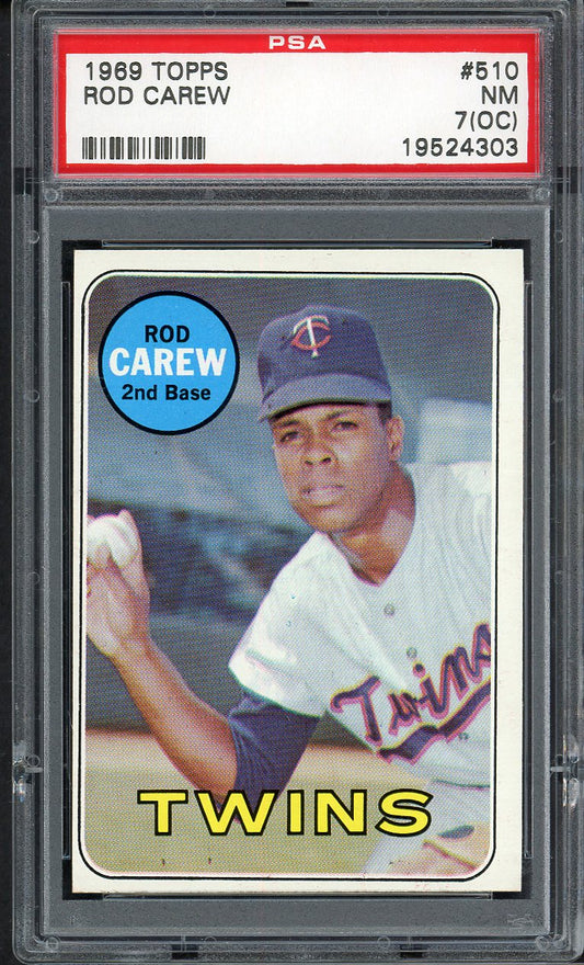 1969 Topps Baseball #510 Rod Carew Twins PSA 7 NM oc 555105