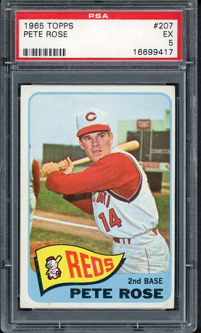 1965 Topps Baseball #207 Pete Rose Reds PSA 5 EX 555109