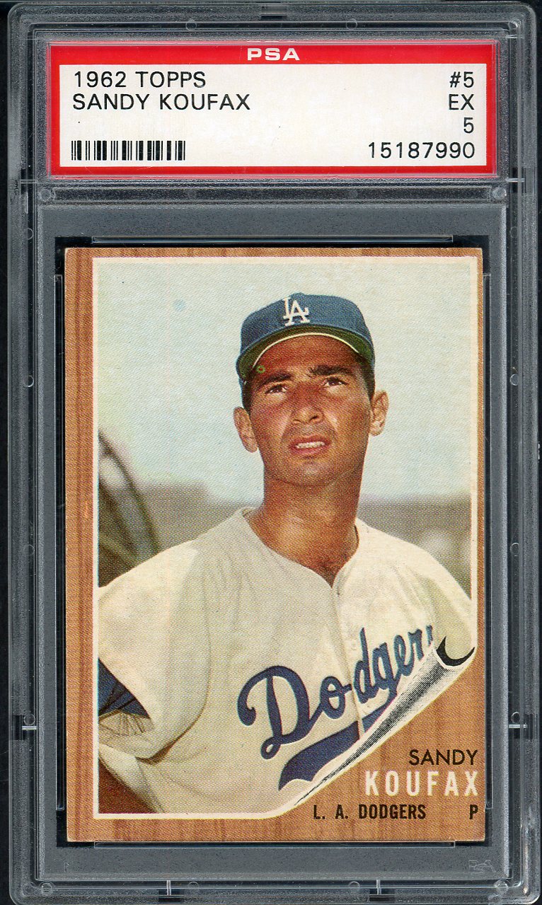 1962 Topps Baseball #005 Sandy Koufax Dodgers PSA 5 EX 555115