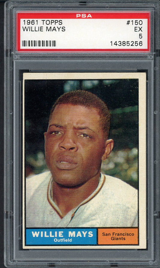 1961 Topps Baseball #150 Willie Mays Giants PSA 5 EX 555118