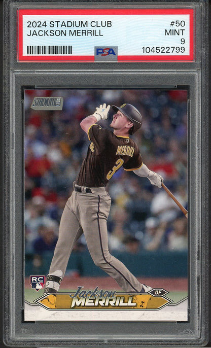 2024 Stadium Club #050 Jackson Merrill Padres PSA 9 MINT 555125