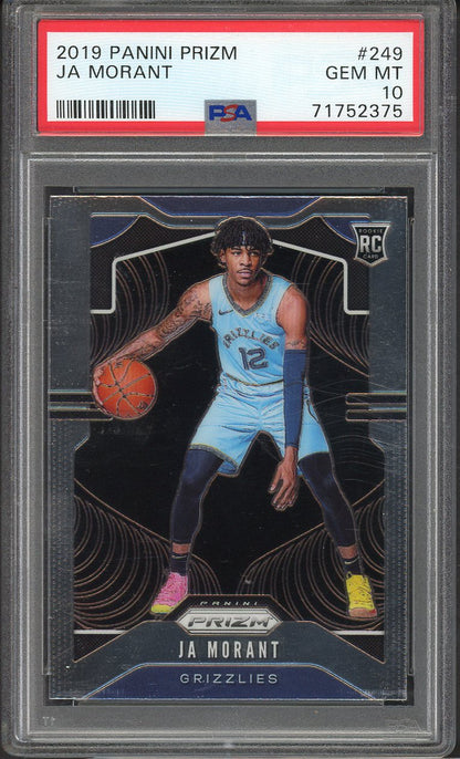 2019 Panini Prizm #249 Ja Morant Grizzlies PSA 10 GEM MINT 555128