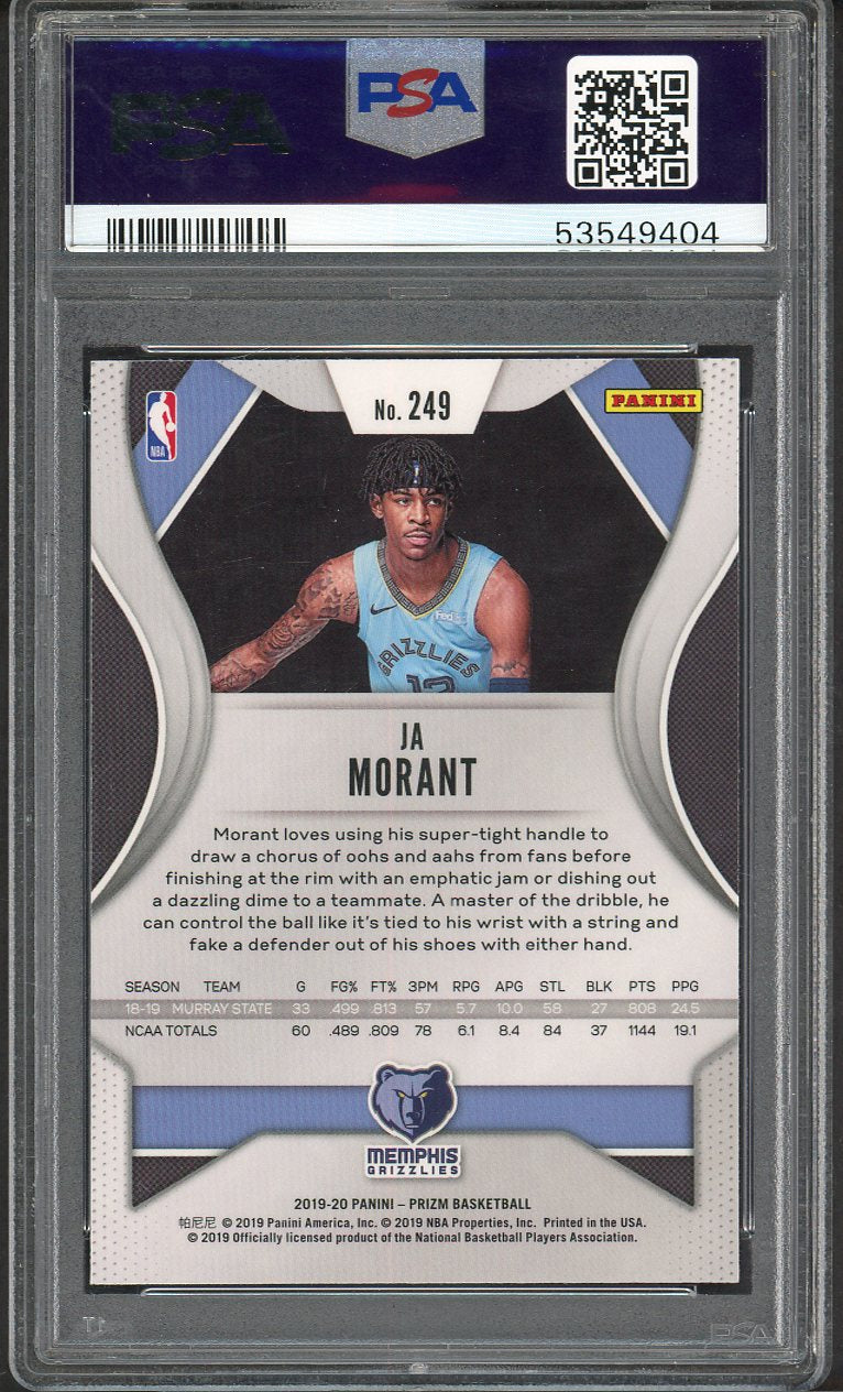 2019 Panini Prizm #249 Ja Morant Grizzlies PSA 10 GEM MINT 555129