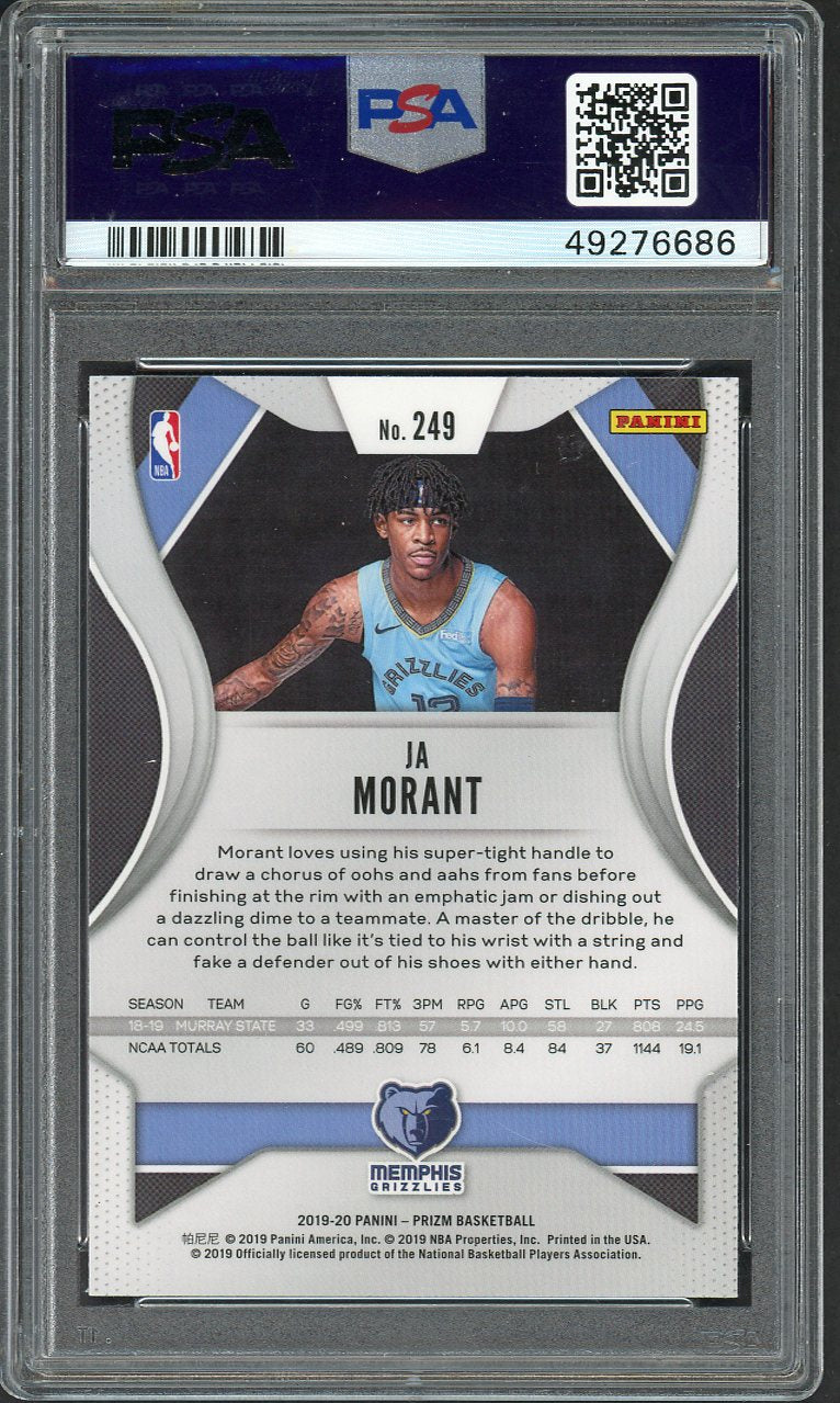 2019 Panini Prizm #249 Ja Morant Grizzlies PSA 10 GEM MINT 555130