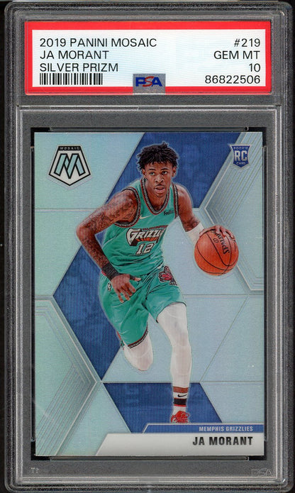 2019 Panini Mosaic Prizm #219 Ja Morant Grizzlies PSA 10 GEM MINT Silver 555131