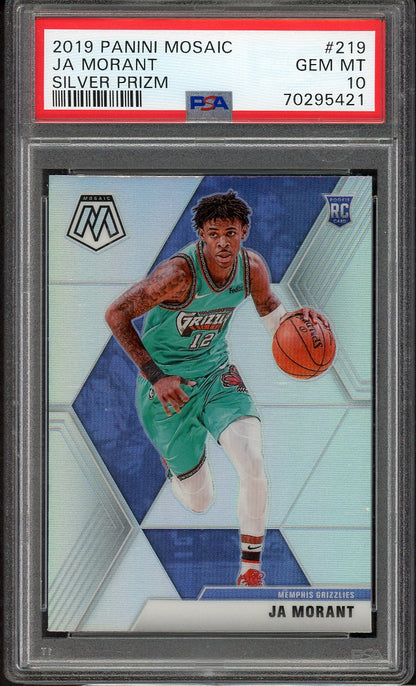 2019 Panini Mosaic Prizm #219 Ja Morant Grizzlies PSA 10 GEM MINT Silver 555132