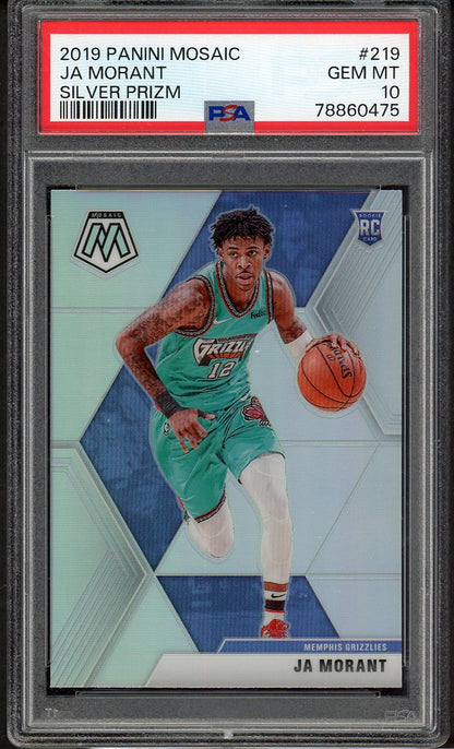 2019 Panini Mosaic Prizm #219 Ja Morant Grizzlies PSA 10 GEM MINT Silver 555133