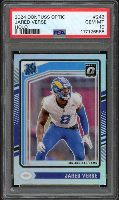 2024 Donruss Optic #242 Jared Verse Rams PSA 10 GEM MINT Holo 555138