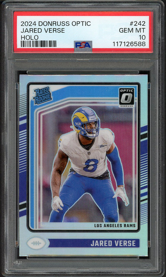 2024 Donruss Optic #242 Jared Verse Rams PSA 10 GEM MINT Holo 555138