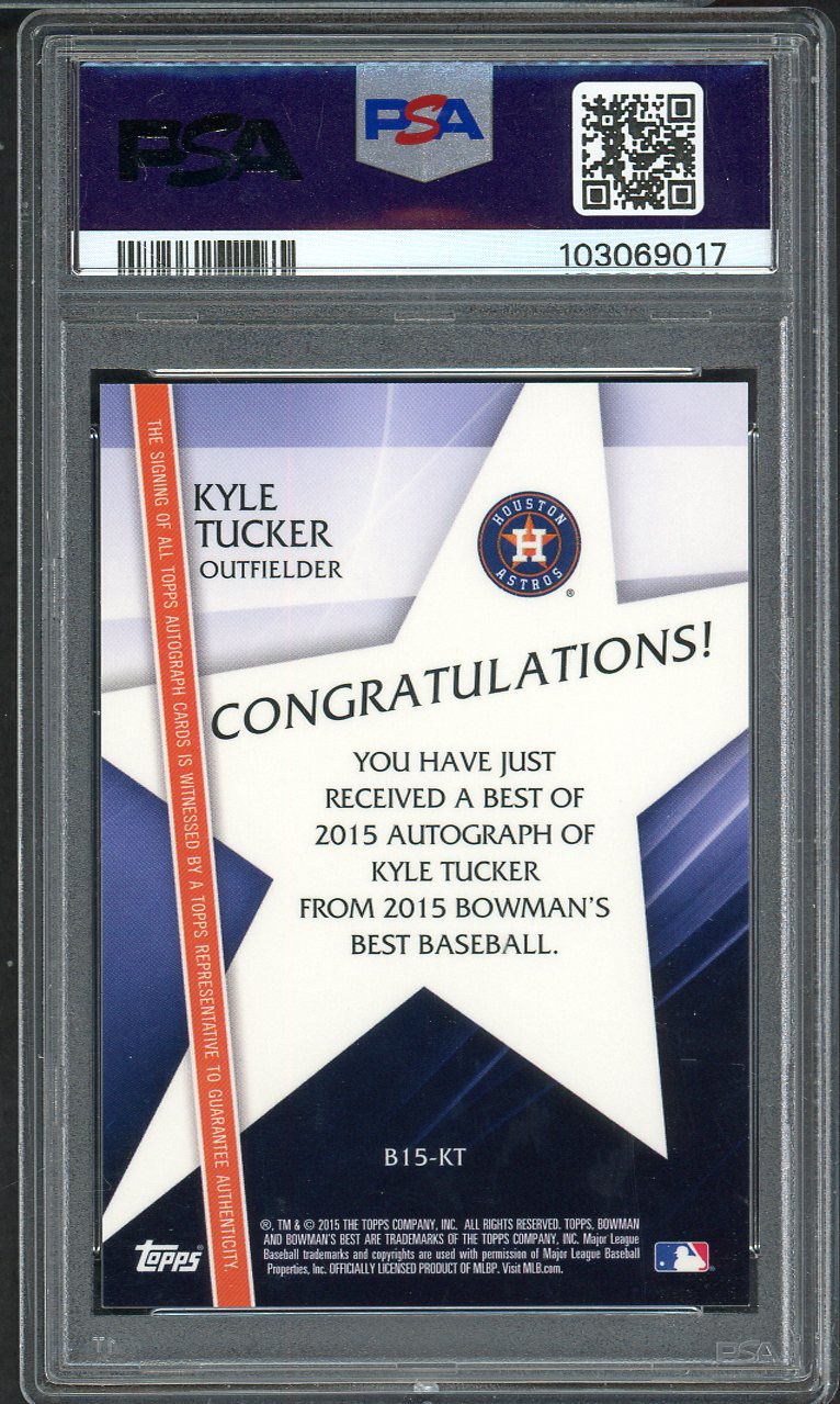 2015 Bowmans Best #KT Kyle Tucker Astros PSA 9 MINT Autograph 555139