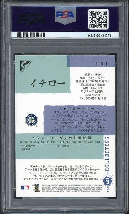 2001 Topps Gallery #151 Ichiro Suzuki Mariners PSA 9 MINT Japanese 555140