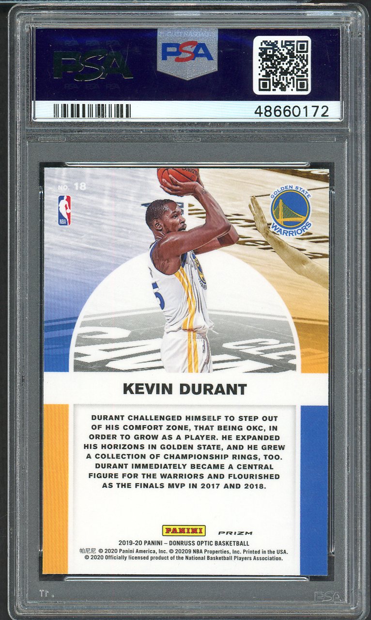 2019 Panini Donruss Optic Winner Stays #018 Kevin Durant Warriors PSA 10 GEM MINT Purple 555143