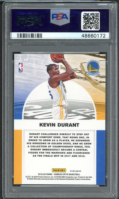 2019 Panini Donruss Optic Winner Stays #018 Kevin Durant Warriors PSA 10 GEM MINT Purple 555143