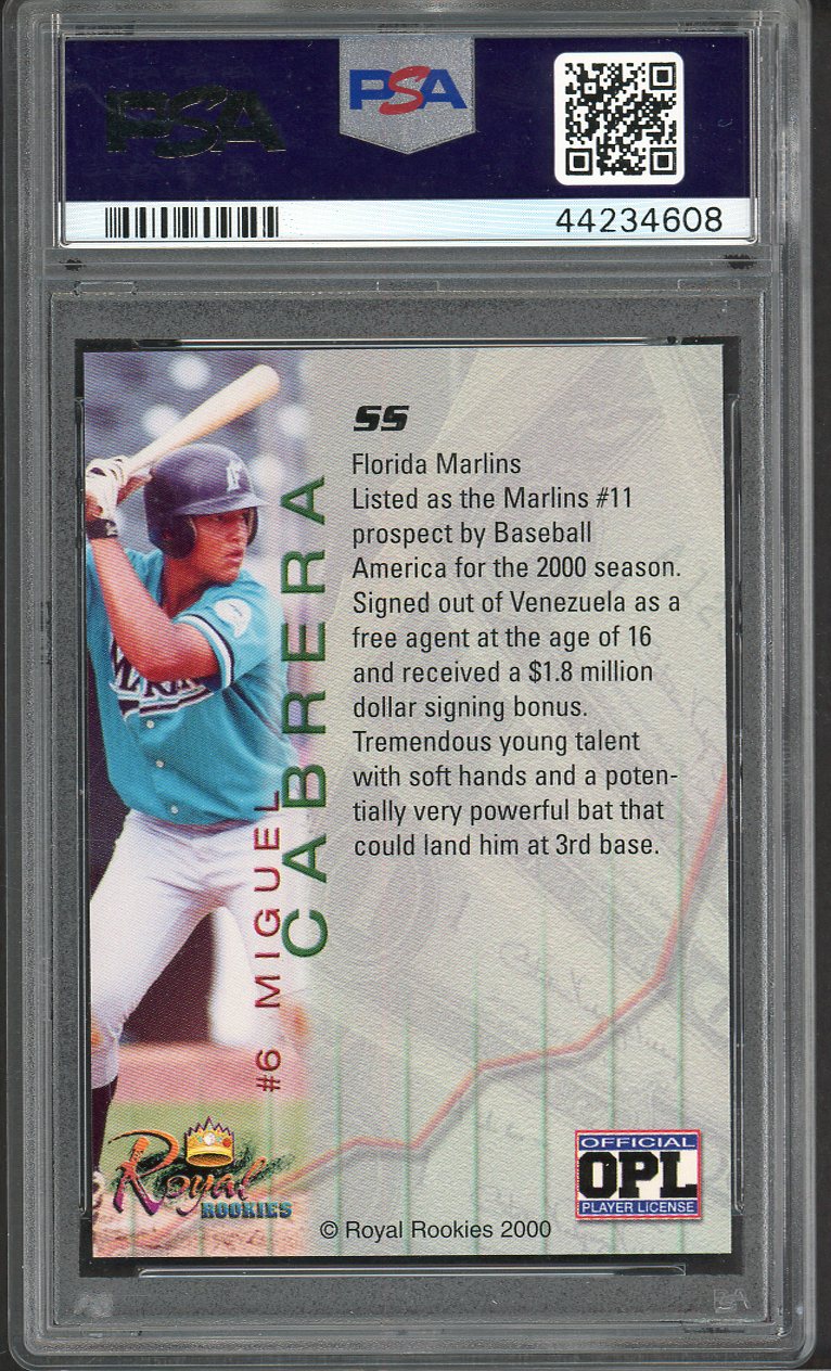 2000 Royal Rookies Futures #006 Miguel Cabrera Marlins PSA 9 MINT 555145