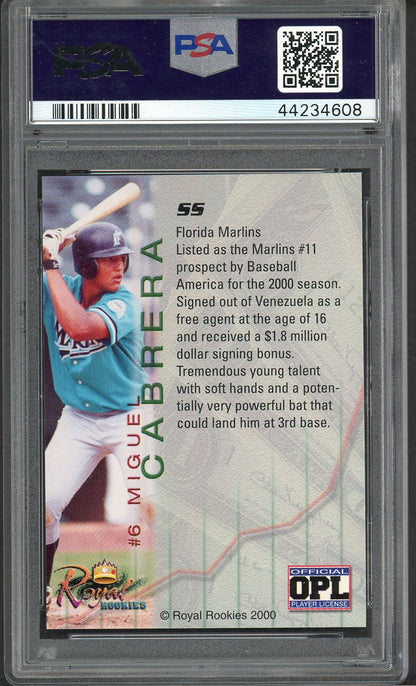 2000 Royal Rookies Futures #006 Miguel Cabrera Marlins PSA 9 MINT 555145