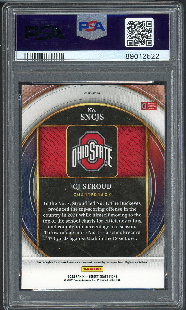 2022 Select Draft Picks Prizm #SNCJS C.J. Stroud Texans PSA 10 GEM MINT Silver 555147