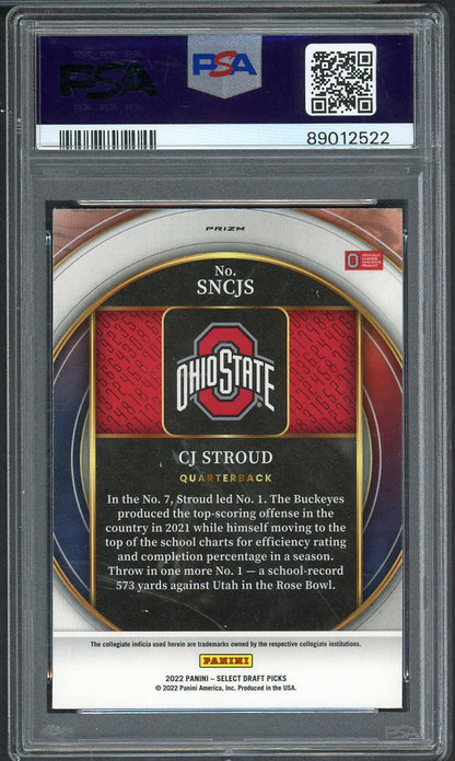2022 Select Draft Picks Prizm #SNCJS C.J. Stroud Texans PSA 10 GEM MINT Silver 555147