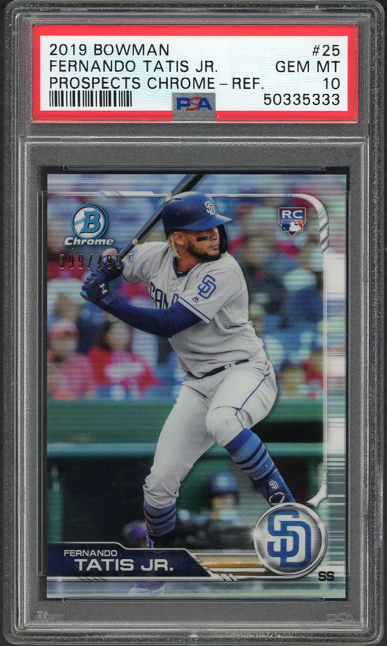 2019 Bowman Chrome Refractor #026 Fernando Tatis Jr Padres PSA 10 GEM MINT 555154